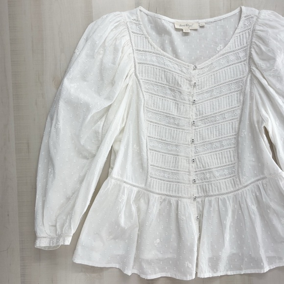 FOREVER THAT GIRL x Anthropologie verushka white embroidered peasant blouse top - Picture 5 of 12